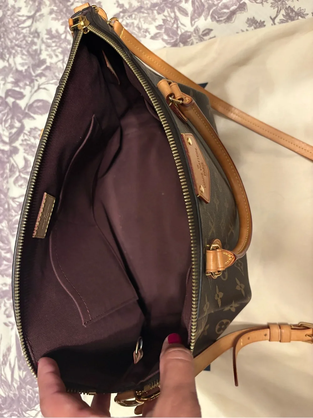 Louis Vuitton Turenne MM Monogram Canvas Shoulder Bag with Tan Leather Trim
